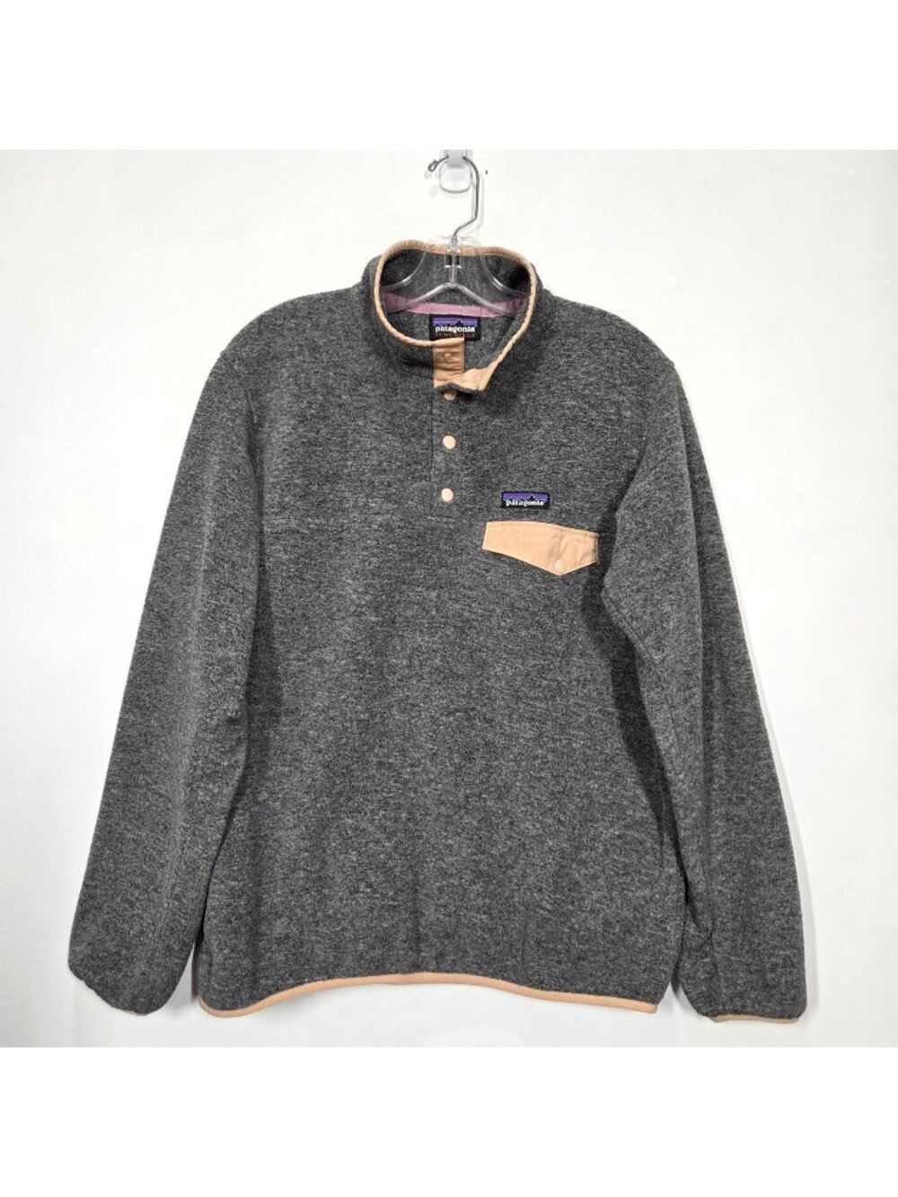 Patagonia Top Womens Medium Gray Peach Synchilla® Snap-T® Fleece Pullover 25455